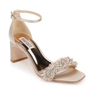 Teela Satin Embellished Ankle-Strap Sandals